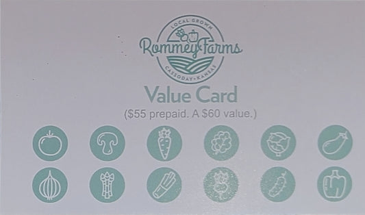 Rommey Farms Value Card