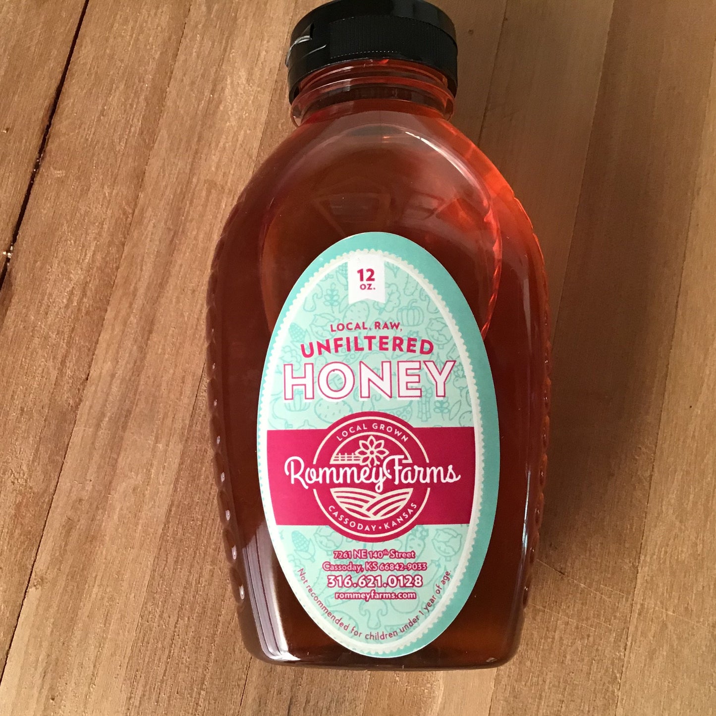 Raw & Unfiltered Wildflower-Fed Honey (Plastic 12oz)