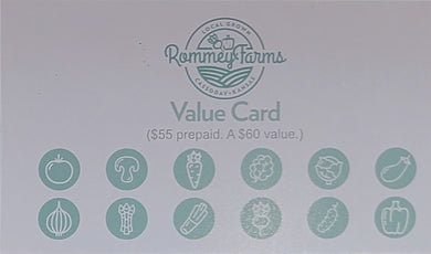 Rommey Farms Value Card